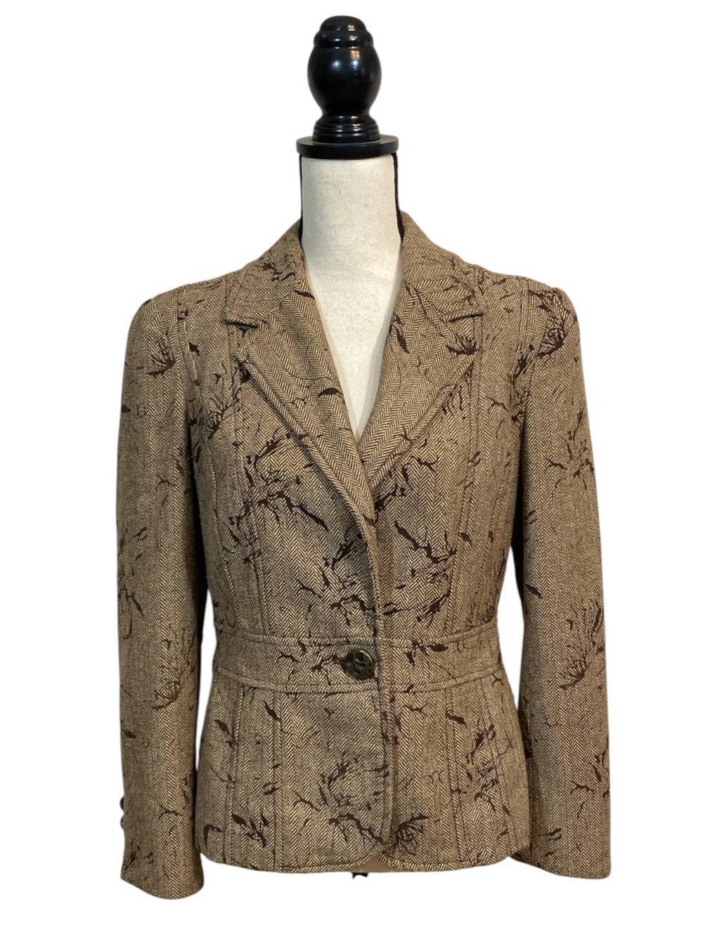 Coldwater Creek Vintage Herringbone Tweed Blazer 6